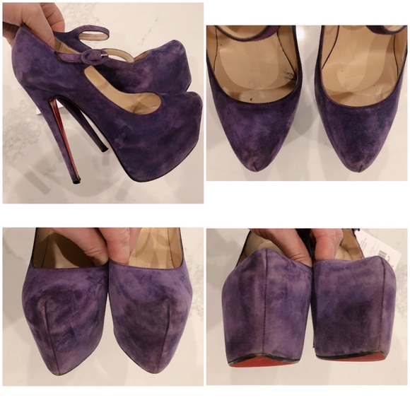 Christian Louboutin Purple Suede Daffodile Mary Jane Platform Pumps SZ 36 - Picture 15 of 17